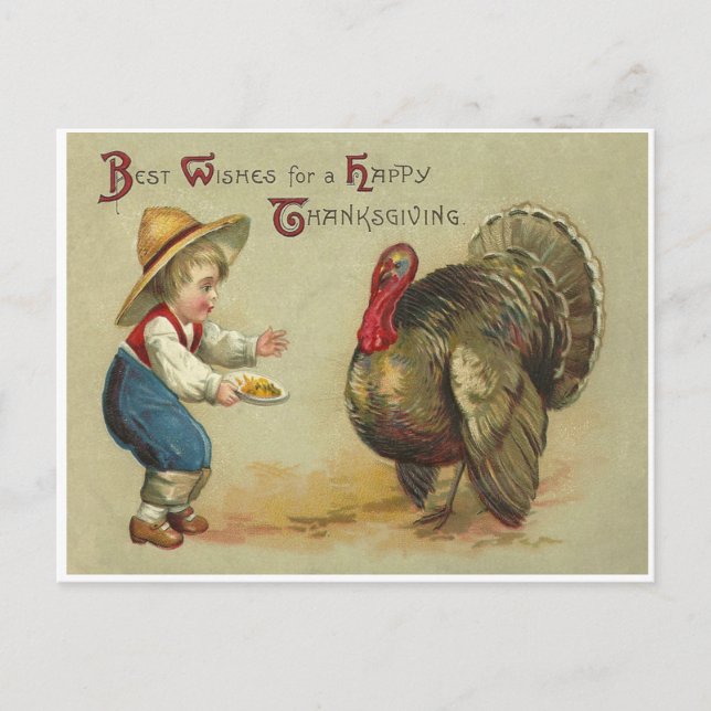 Thanksgiving Wishes Holiday Postcard (Front)