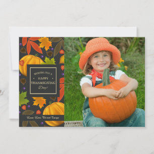 Thanksgiving Wishes Photo Card (Black)