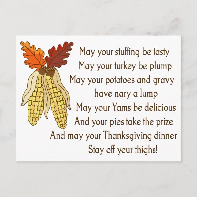 Thanksgiving Wishes Postcard (Front)