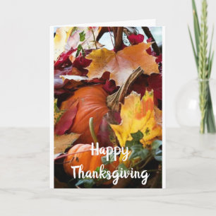 THANKSGIVING WISHES TO FAMILY AND FRIENDS CARD
