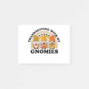 Thanksgiving With My Gnomies Funny Pumpkin Autumn Post-it Notes
