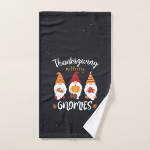 Thanksgiving With My Gnomies Hand Towel