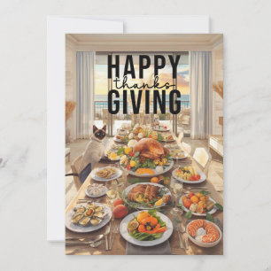Thanksgiving with Turkey save the date invitation