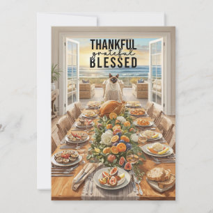 Thanksgiving with Turkey save the date invitation