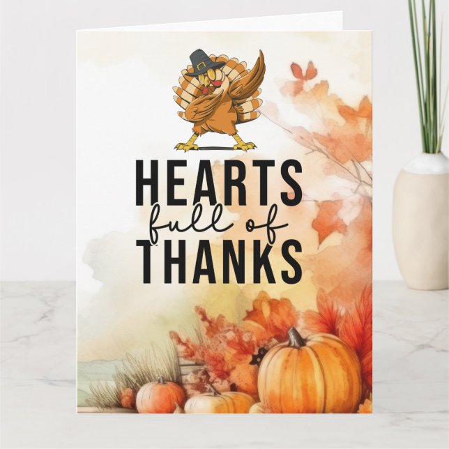 Thanksgiving with turkey thank you card (Front)