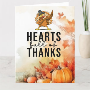 Thanksgiving with turkey thank you card