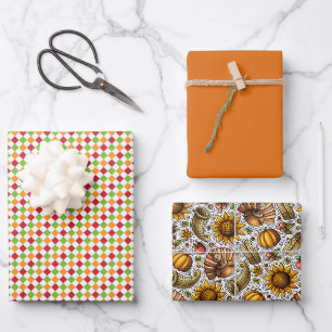 Thanksgiving wrapping paper sheet