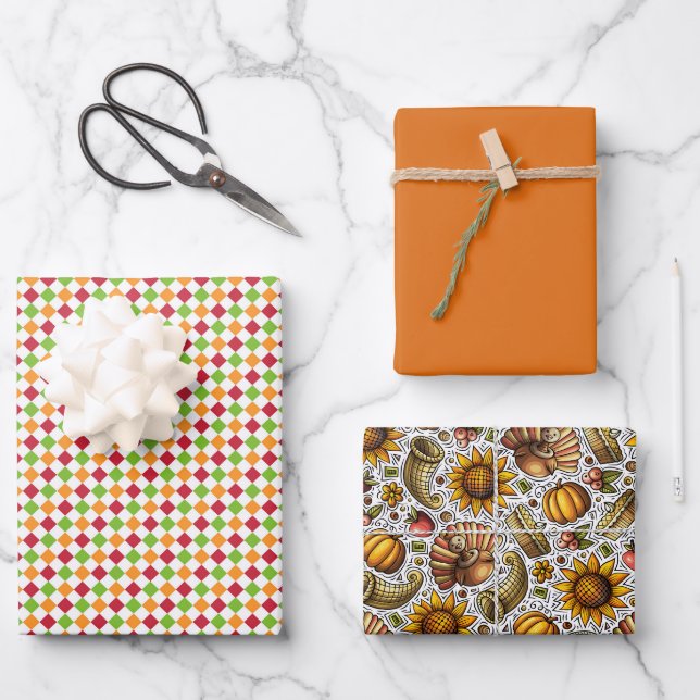 Thanksgiving  wrapping paper sheet (Front)