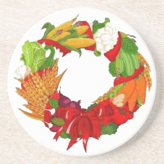Thanksgiving Wreath Coaster (Front)