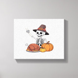 Thanksgiving X-ray Skeleton Funny Rock Hand Fall L Canvas Print