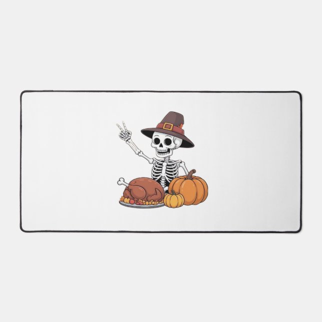 Thanksgiving X-ray Skeleton Funny Rock Hand Fall L Desk Mat (Front)