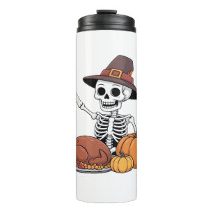 Thanksgiving X-ray Skeleton Funny Rock Hand Fall L Thermal Tumbler