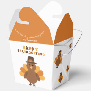Thanksgiving Yellow Orange Turkey Big Leftovers  Favor Box
