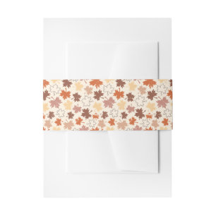 Thanksgivings day design, autumn natural leaves invitation belly band