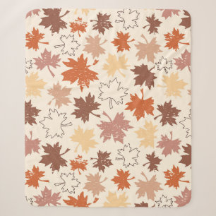 Thanksgivings day design, autumn natural leaves sherpa blanket