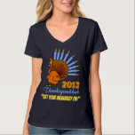 Thanksgivukkah 2013 Menurkey T-Shirt<br><div class="desc">Celebrate Thanksgivukkah 2013 with this classic menurkey t-shirt! Featuring a funny cartoon turkey with a menorah for a tail. A Hanukkah Thanksgiving will not occur for another 77, 000 years! So grab this great keepsake shirt for this once-in-a-lifetime-celebration. *Makes a great gift for Hanukkah AND Thanksgiving 2013 * Choose this...</div>