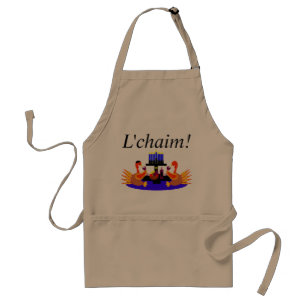 Thanksgivukkah Apron Funny Wine Toasting Turkeys