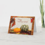 Thanksgivukkah Blessings with Gourds Photo Card<br><div class="desc">A beautiful Autumn themed Thanksgivukkah card with colourful Autumn leaves and gourds and pumpkins. This card would be perfect to send to friends and family during Hanukkah and Thanksgiving. Personalize this Thanksgivukkah card with your own inside text and text colours.</div>