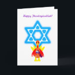 Thanksgivukkah Funny Turkey w Wine Invitations<br><div class="desc">A humourous original c.a.teresa illustration greeting card or invitation of a turkey pouring a glass of kosher wine with beautiful Star of David background. The perfect card to celebrate the combination of Thanksgiving and Hanukkah which will be falling together this year. These colourful festive cards can also be customized on...</div>