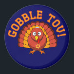 Thanksgivukkah Gobble Tov Turkey Magnet<br><div class="desc">Celebrate Thanksgivukkah 2013 with this classic Gobble Tov magnet! Featuring a funny yellow, orange, and brown cartoon turkey wearing a yamaka, and a Star of David necklace. A Hanukkah Thanksgiving will not occur for another 77, 000 years! So grab this great keepsake magnet for this once-in-a-lifetime-celebration. *Makes a perfect funny...</div>