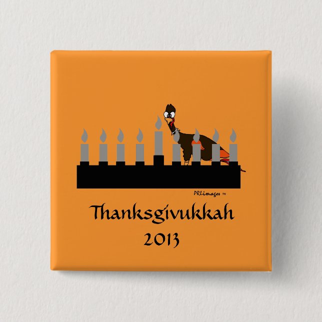 Thanksgivukkah Menorah Button (Front)