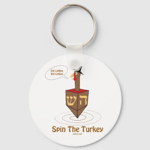 THANKSGIVUKKAH SPIN THE TURKEY HANUKKAH GIFTS KEYCHAIN