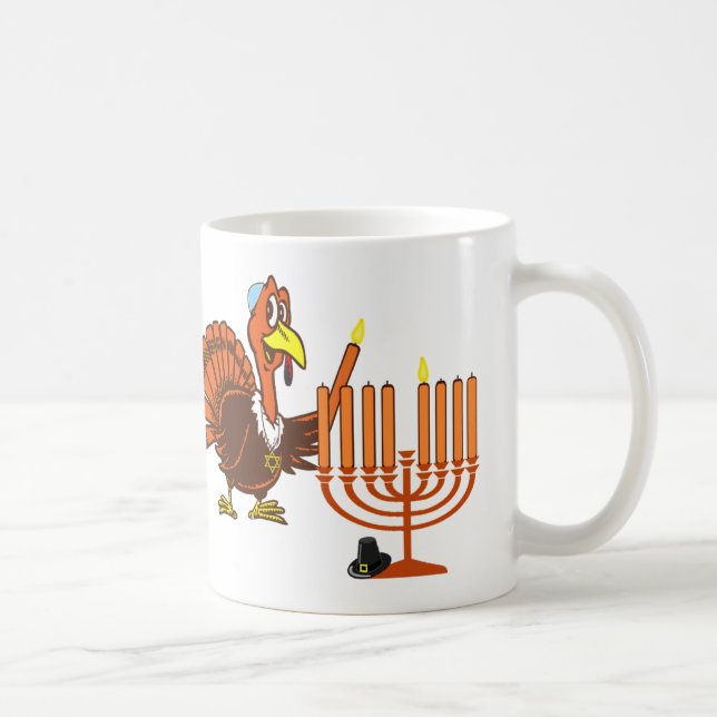 Thanksgivukkah Turquie allumant la tasse de café (Droite)