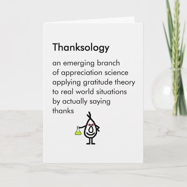Thanksology - a funny thank you poem card (Front)