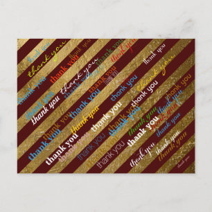 thankyou colour pattern postcard