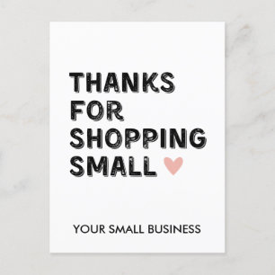 Thankyou for shopping small   Small Business Postcard
