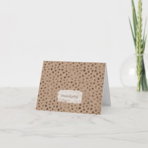 Thankyou Note Brown Linen Dots Blank Bride Tribe Thank You Card