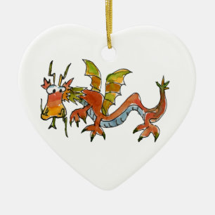 Thar Be Dragons Ceramic Ornament