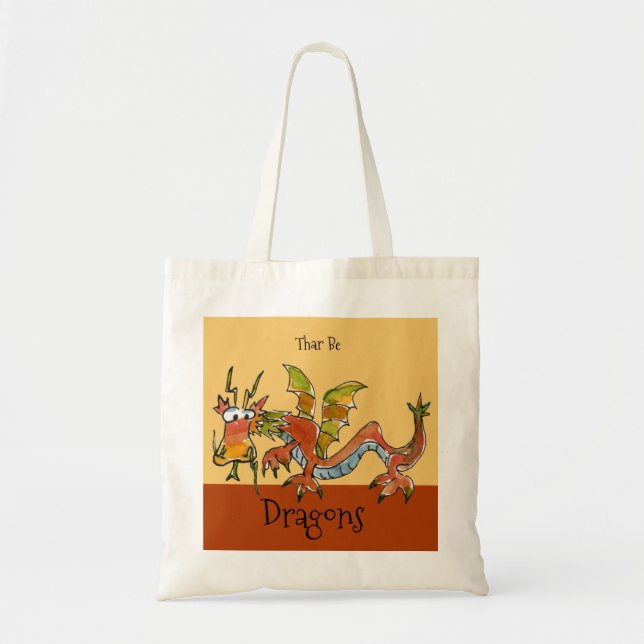 Thar Be Dragons Tote Bag (Front)