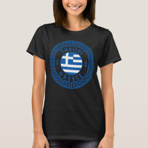 Thassos, Grèce Drapeau T-shirt noir féminin