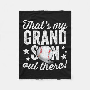 That39s My Grandson Out There Baseball Grandma Fleece Blanket