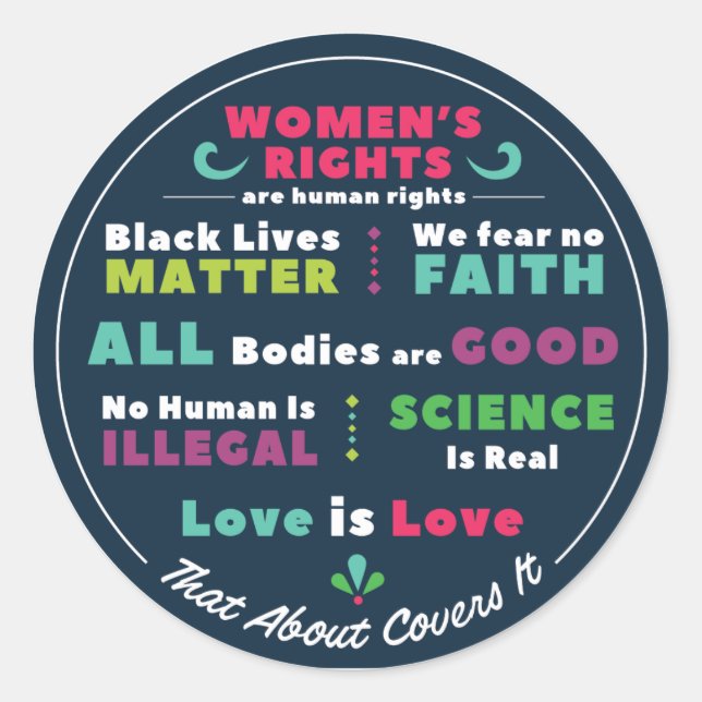 "That About Covers It" Stickers (Front)