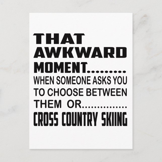 That awkward moment Cross Country Skiing. Postcard (Front)