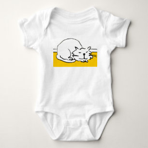 That cat is sleeping. baby bodysuit