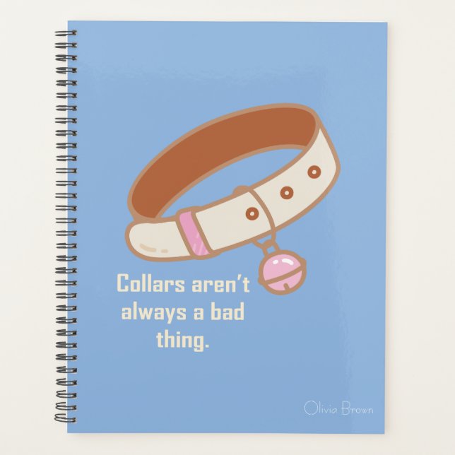 That Cat Life Cat Collar Blue with Name Planner (Front)