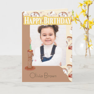 That Cat Life Cute Brown Cat Pattern Photo Card
