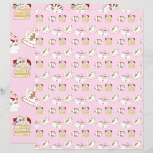 That Cat Life Pink Scrapbooking Paper Cat Pattern