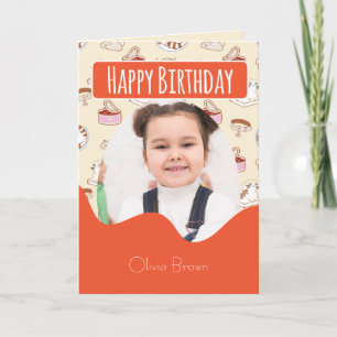 That Cat Life Red Photo Name Birthday Card