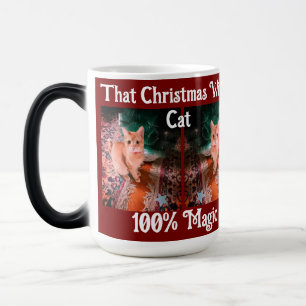 That Christmas With Cat Photo text customize Magic Mug