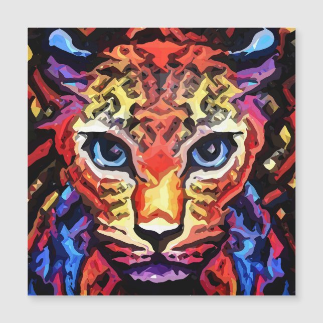 That Colorful Leopard Look Magnetic Card (Front)