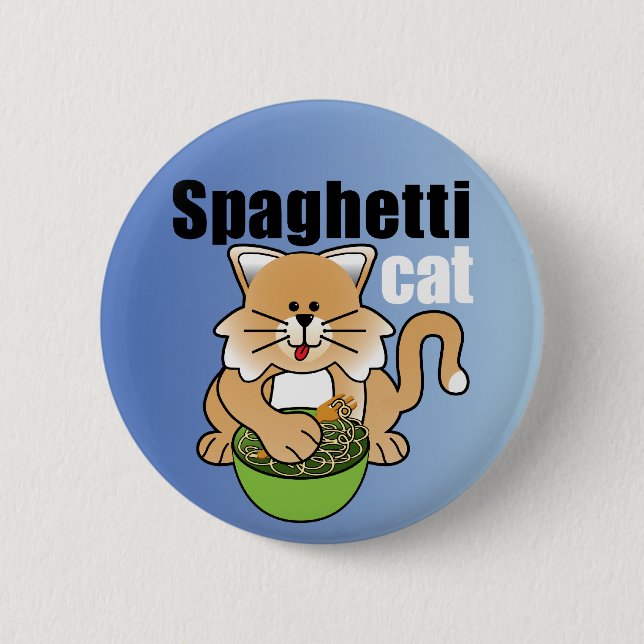 That Crazy Spaghetti Cat 2 Inch Round Button (Front)