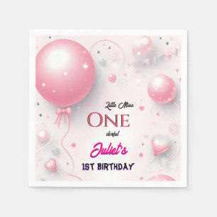 That Cute Queen Little Miss Onederful 1st Birthday Napkin