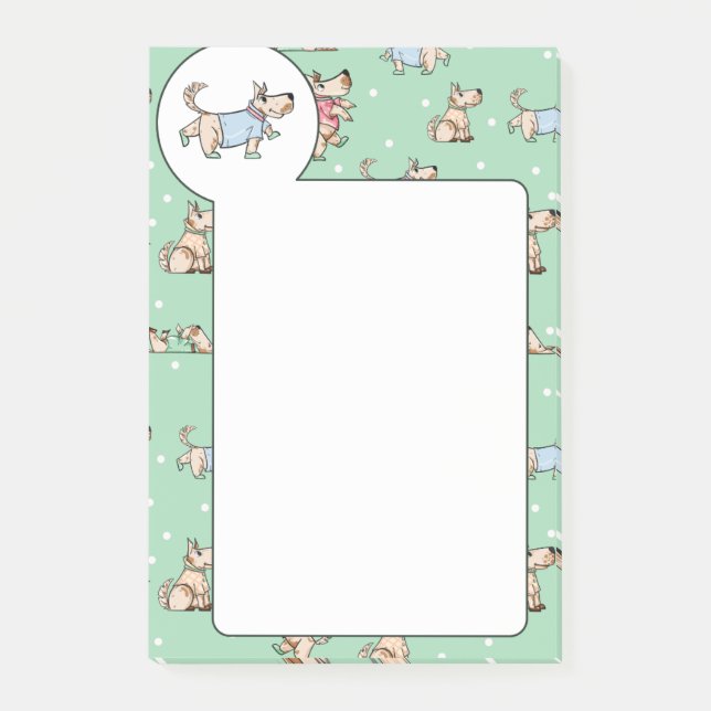 That Dog Life Green Dog Pattern Post-it Notes (Front)