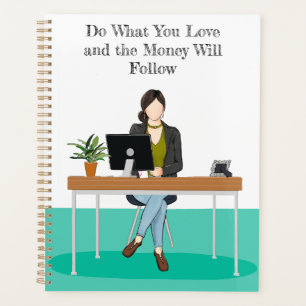 That Girl   Chic White & Teal Everyday Planner