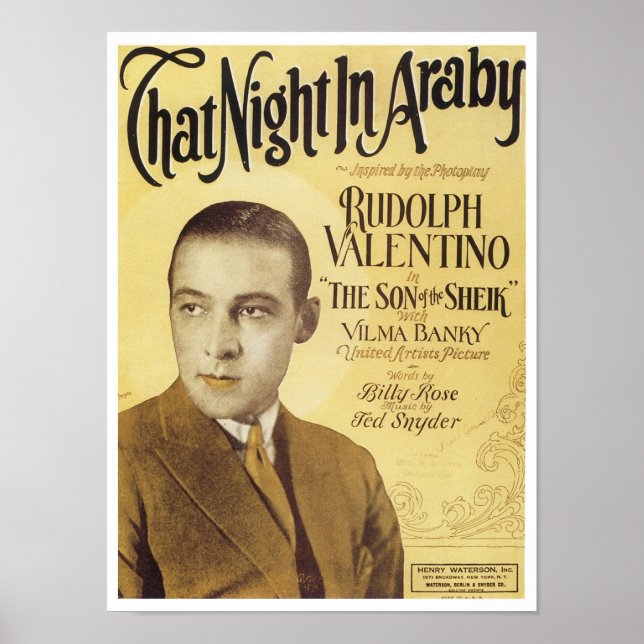 That Night in Araby Vintage Songbook Cover Poster (Front)