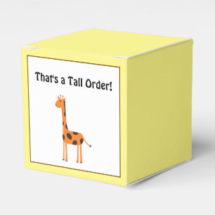 That’s a Tall Order, Funny Orange Giraffe Cartoon Favor Box
